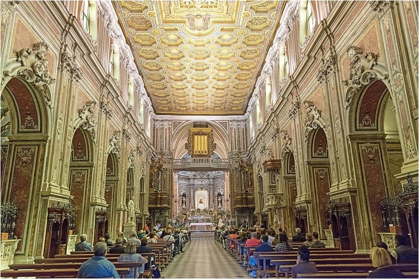 The central nave of the Basilica of Our Lady of Mount Carmel